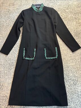 Raquel Couture Dress with Emerald Embellishment